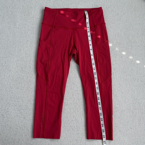 Lululemon Capri Leggings Red Size 6 - Picture 2 of 6
